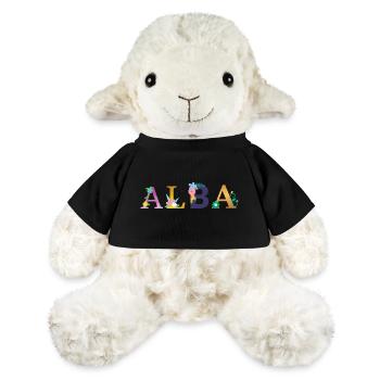 ALBA name decorated with flowers - MiniFeet® Sheep Annika - black - Front