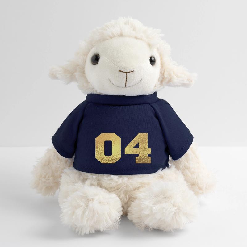 Numéro 4 paillettes doré - 4e anniversaire Mouton en peluche Annika MiniFeet®