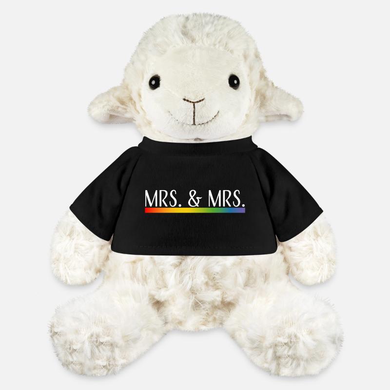 Rainbow stripes Mrs and Mrs white - MiniFeet® Sheep Annika - black