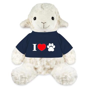 "I love" with paw print - MiniFeet® Sheep Annika - french navy - Front