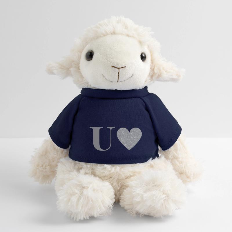 Silberner Herzbuchstabe u MiniFeet® Schaf Annika