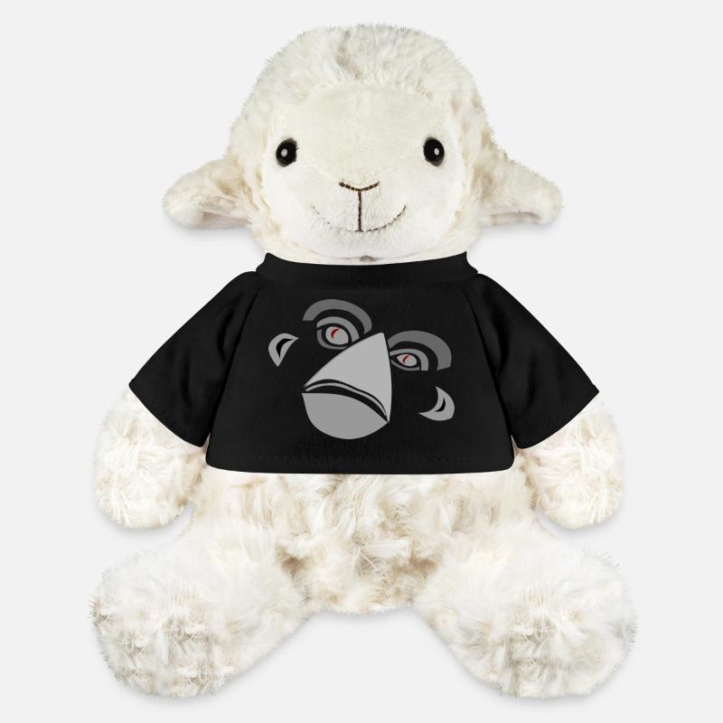 Smart, thoughtful and possibly concerned monkey face - MiniFeet® Sheep Annika - black
