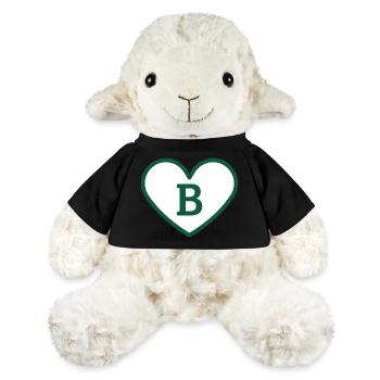 Lettre b cœur sport tendance vert - idée cadeau - Mouton en peluche Annika MiniFeet® - noir - Devant