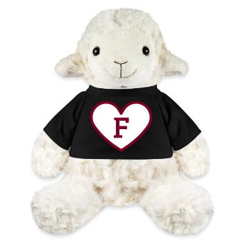 Lettre f cœur sport tendance bordeaux -idée cadeau - Mouton en peluche Annika MiniFeet® - noir - Devant