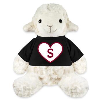 Lettre s cœur sport tendance bordeaux -idée cadeau - Mouton en peluche Annika MiniFeet® - noir - Devant