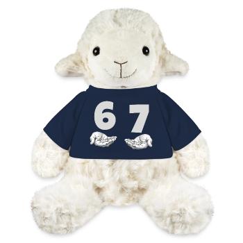 Drôle 67 Meme Mains Gen Alpha Humour - Mouton en peluche Annika MiniFeet® - bleu marine - Devant