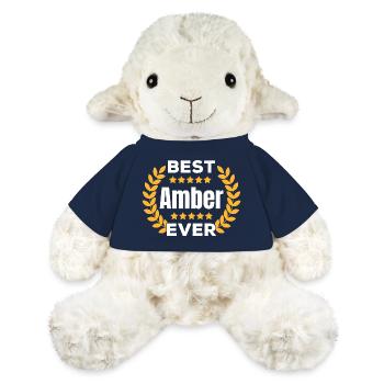 Meilleur cadeau Amber Legend Name de tous les temps - Mouton en peluche Annika MiniFeet® - bleu marine - Devant
