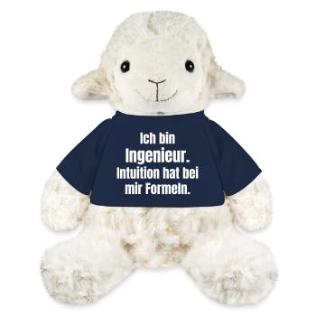 Ingenieur Spruch : Des formules au lieu de l’intuition - Mouton en peluche Annika MiniFeet® - bleu marine - Devant