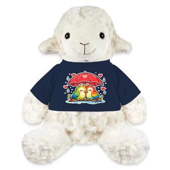 Quelques cœurs sous un parapluie - Mouton en peluche Annika MiniFeet® - bleu marine - Devant