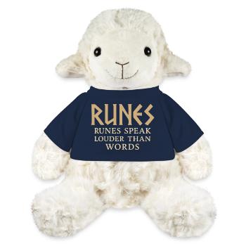 Alphabet runique anglais ancien - Mouton en peluche Annika MiniFeet® - bleu marine - Devant