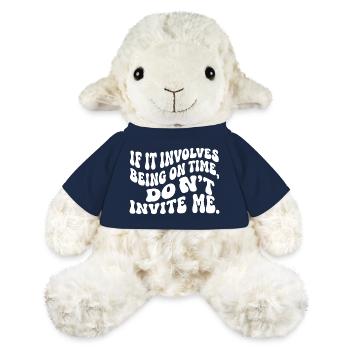 Funny Punctuality Slogan Retro Wavy Text - MiniFeet® Sheep Annika - french navy - Front