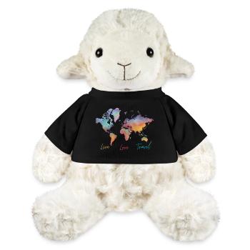 Live Love Travel, carte du monde - Mouton en peluche Annika MiniFeet® - noir - Devant