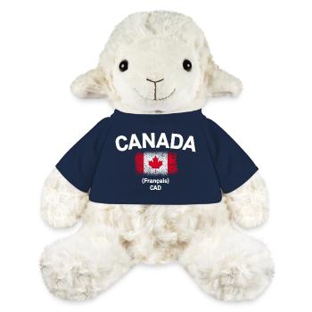 Drapeau canadien Franglais CAD - Mouton en peluche Annika MiniFeet® - bleu marine - Devant