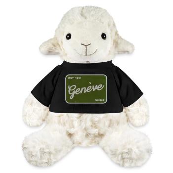 Badge vert vintage Genève - Mouton en peluche Annika MiniFeet® - noir - Devant