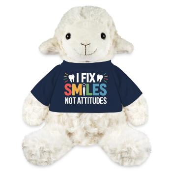 Conception artisanale du pont dentaire - Mouton en peluche Annika MiniFeet® - bleu marine - Devant