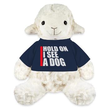Hold On I See A Dog Hund Lustig Abgelenkt Spruch - MiniFeet® Schaf Annika - French Navy - Vorne