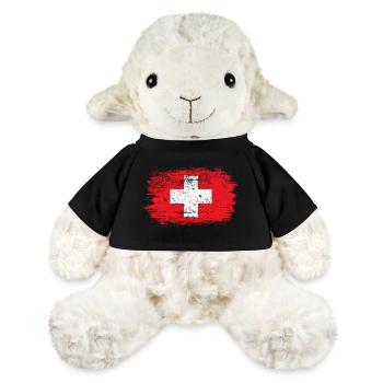 Red Brush Swiss Cross Design - MiniFeet® Schaf Annika - Schwarz - Vorne