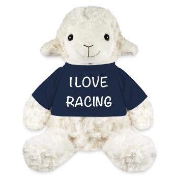 J’adore la course – Style d’écriture manuscrite - Mouton en peluche Annika MiniFeet® - bleu marine - Devant