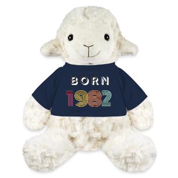 Geboren 1992 Neon Retro Typo - MiniFeet® Schaf Annika - French Navy - Vorne