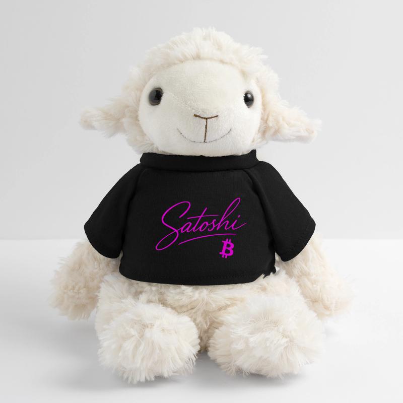 Satoshi Typography Pink Neon Crypto Style Bitcoin MiniFeet® Sheep Annika