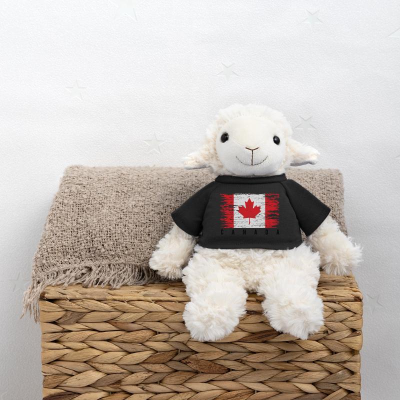 Drapeau Canadien en Grunge Mouton en peluche Annika MiniFeet®