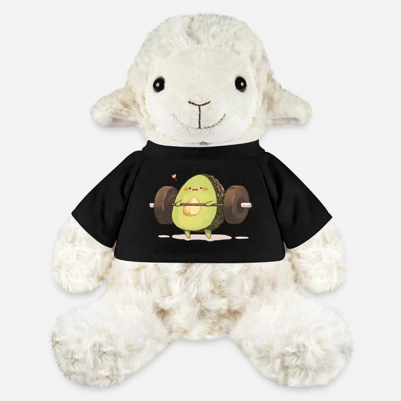 Humorvoller Avocado Muskeltraining - MiniFeet® Schaf Annika - Schwarz