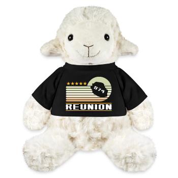 Gift idea design map Reunion Island 974 - MiniFeet® Sheep Annika - black - Front