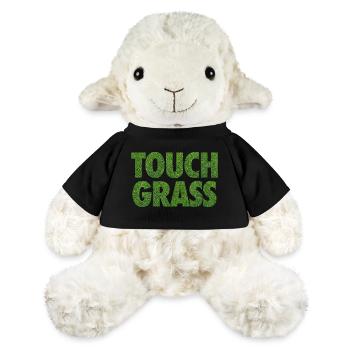 Slogan Internet du mème Touch Grass - Mouton en peluche Annika MiniFeet® - noir - Devant
