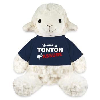 Je suis un tonton qui assure - Mouton en peluche Annika MiniFeet® - bleu marine - Devant