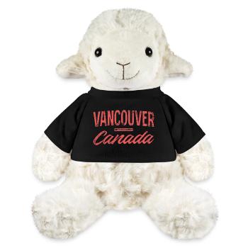 Vancouver, Canada, Vintage Print - Mouton en peluche Annika MiniFeet® - noir - Devant