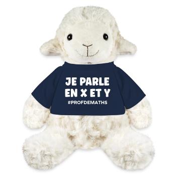 Je parle en x et y Prof de maths - Mouton en peluche Annika MiniFeet® - bleu marine - Devant