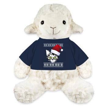 Weihnachts Katze Schnee Winter rote Mütze miau gir - MiniFeet® Schaf Annika - French Navy - Vorne