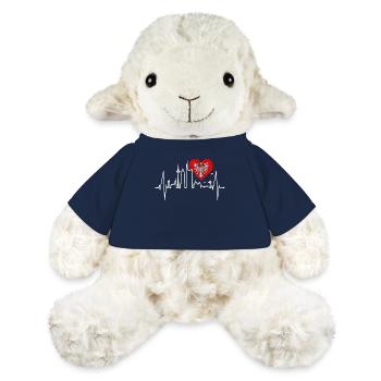 Francfort skyline battement de coeur fan love heart Hessen - Mouton en peluche Annika MiniFeet® - bleu marine - Devant