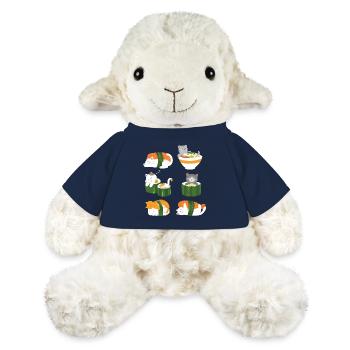 Sushi Chat Japon Anime Kawaii - Mouton en peluche Annika MiniFeet® - bleu marine - Devant