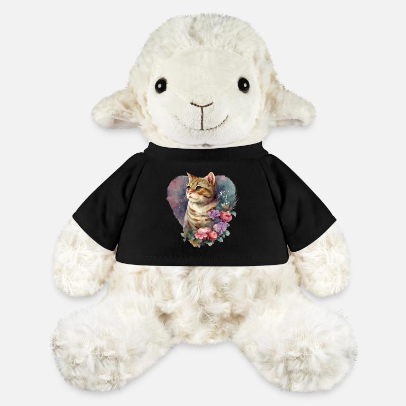 Katze Katzen Cat Kätzchen Mieze Liebe Herz - MiniFeet® Schaf Annika - Schwarz