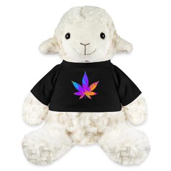 Cannabis Blatt | Hanfblatt Farbverlauf  - MiniFeet® Schaf Annika - Schwarz - Vorne