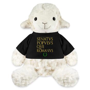 Sénat et peuple de Rome écrit en latin - Mouton en peluche Annika MiniFeet® - noir - Devant