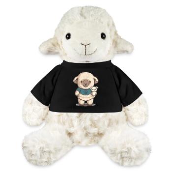Verschlafenes Schaf mit Kuscheltier - MiniFeet® Schaf Annika - Schwarz - Vorne