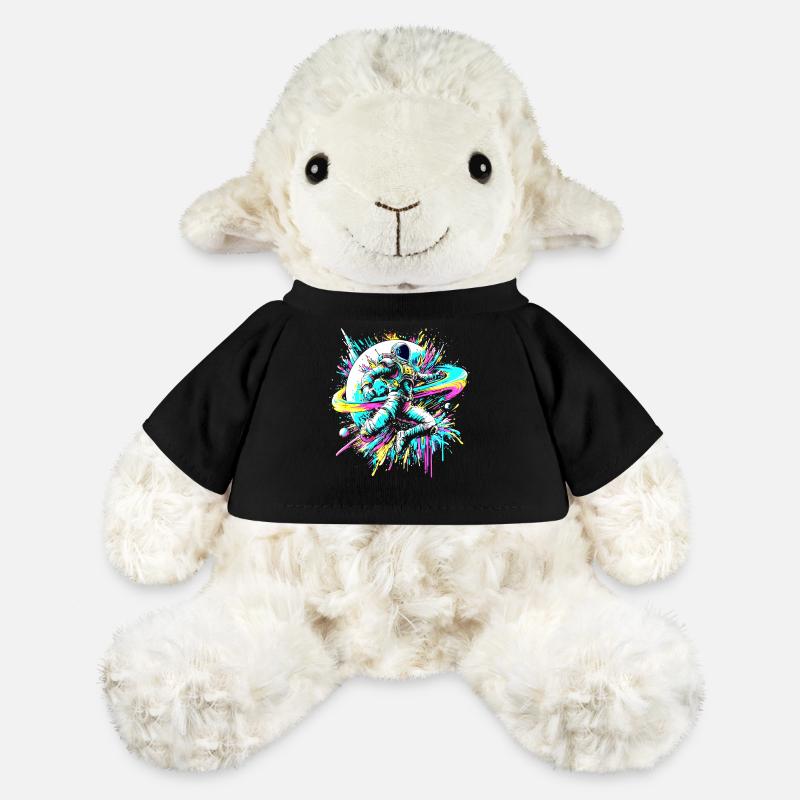 Astronaut bunte Farb Explosion Graffiti Weltraum - MiniFeet® Schaf Annika - Schwarz