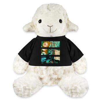 Paysage abstrait aux couleurs vives - Mouton en peluche Annika MiniFeet® - noir - Devant