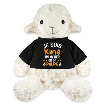 Cadeau Je suis Kiné Humour Citation - Mouton en peluche Annika MiniFeet® - noir - Devant