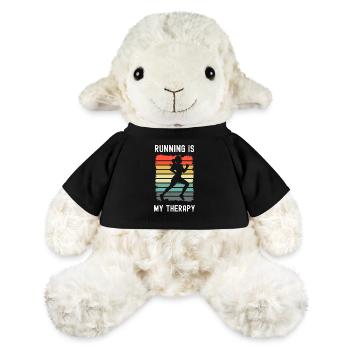 La course à pied est ma thérapie de motivation - Mouton en peluche Annika MiniFeet® - noir - Devant