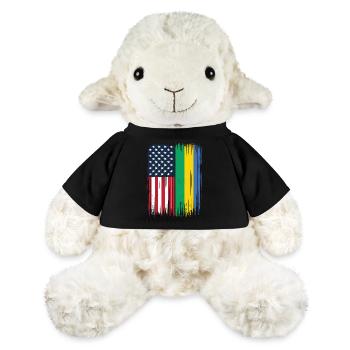Gabonese Roots and Gabon American Flag - MiniFeet® Sheep Annika - black - Front