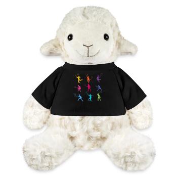 Bunte Silhouetten von Badmintonspielern in Aktion - MiniFeet® Schaf Annika - Schwarz - Vorne