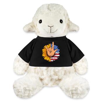 Langue des signes ASL sourd - Mouton en peluche Annika MiniFeet® - noir - Devant