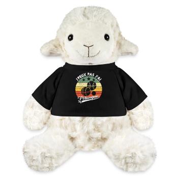 Cadeau Humour Pétanque Jeu de Boules - Mouton en peluche Annika MiniFeet® - noir - Devant