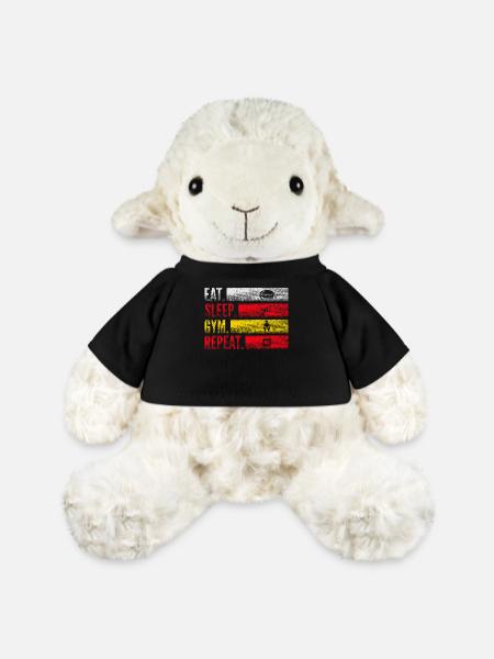 Eat Sleep Gym Repeat für Fitness Sport - MiniFeet® Schaf Annika - Schwarz