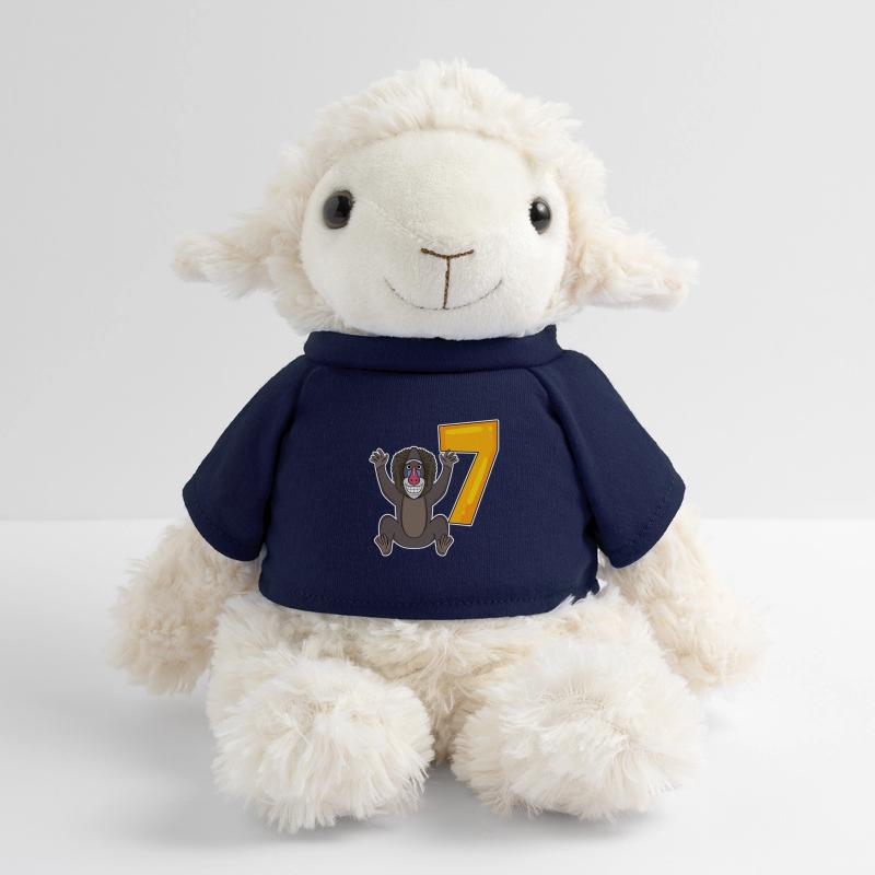 7th Birthday Motif Monkey - 7 years old MiniFeet® Sheep Annika