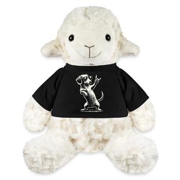 Musique rock drôle teckel chien concert design - Mouton en peluche Annika MiniFeet® - noir - Devant