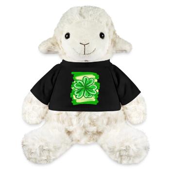 Kleeblatt handgemalt Glücksblatt St patricks Tag - MiniFeet® Schaf Annika - Schwarz - Vorne